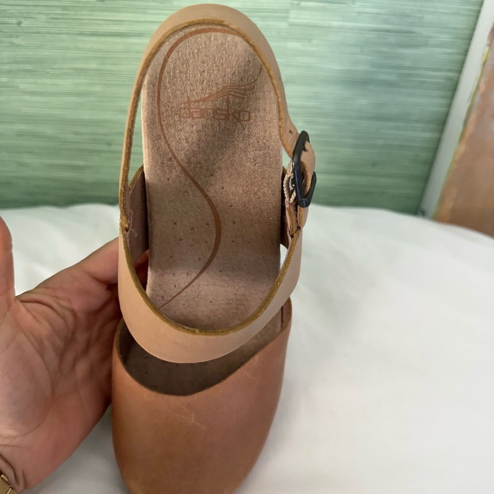 Dansko Tan Leather Clog Mule - Picture 6 of 10